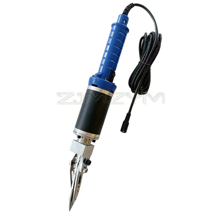 ZJMZYM Indoor AC-Powered Blue Handle-Black Accents Plastic Body Silver Metal Electric Carpet Carving Scissors Cutters/1-Power Adapter Cord/ Universal Voltage: 100-240V