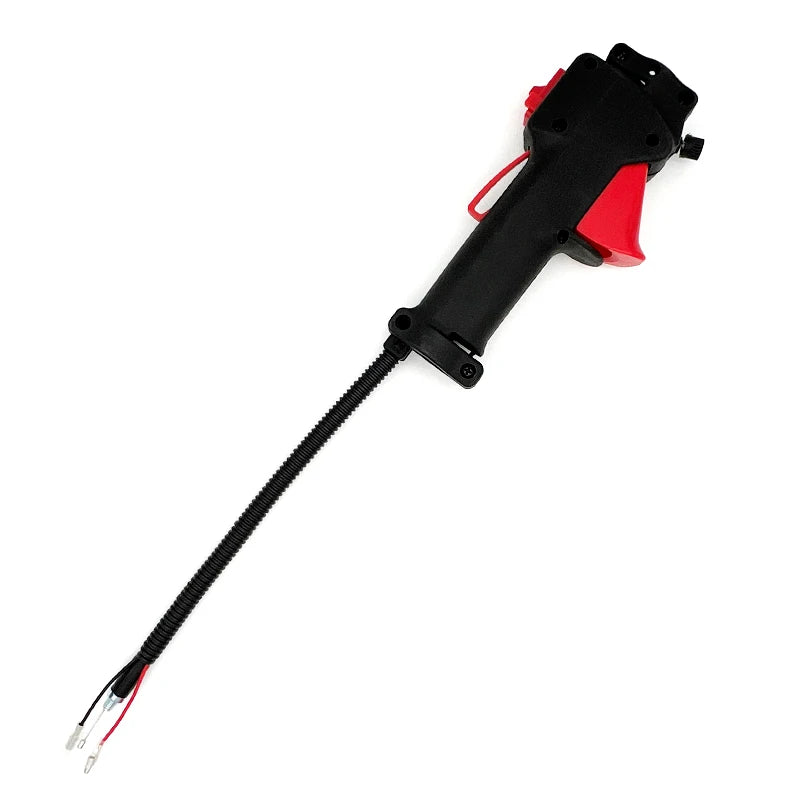 BESHONE GARDEN Plastic Black-Red Button Handle Switch Throttle Triggers Pole Saw Outdoor Power Equipment / Short Cable For High Branches For Pole Saw/Colors-Black/Red/Silver