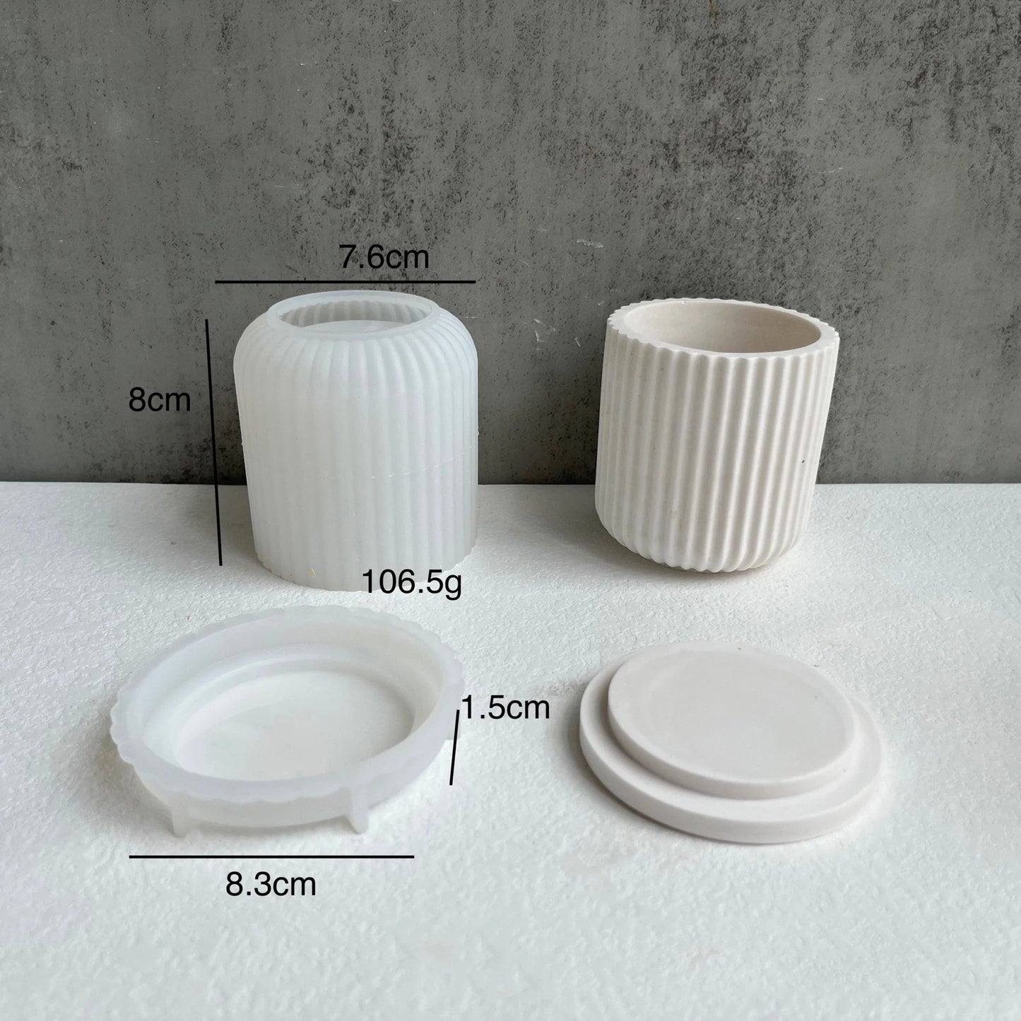 UDOCOOL Universal ALL AGES DIY Handmade Round Striped Candle Jar Container Milky White Silicone Craft Molds Candle Making Kits