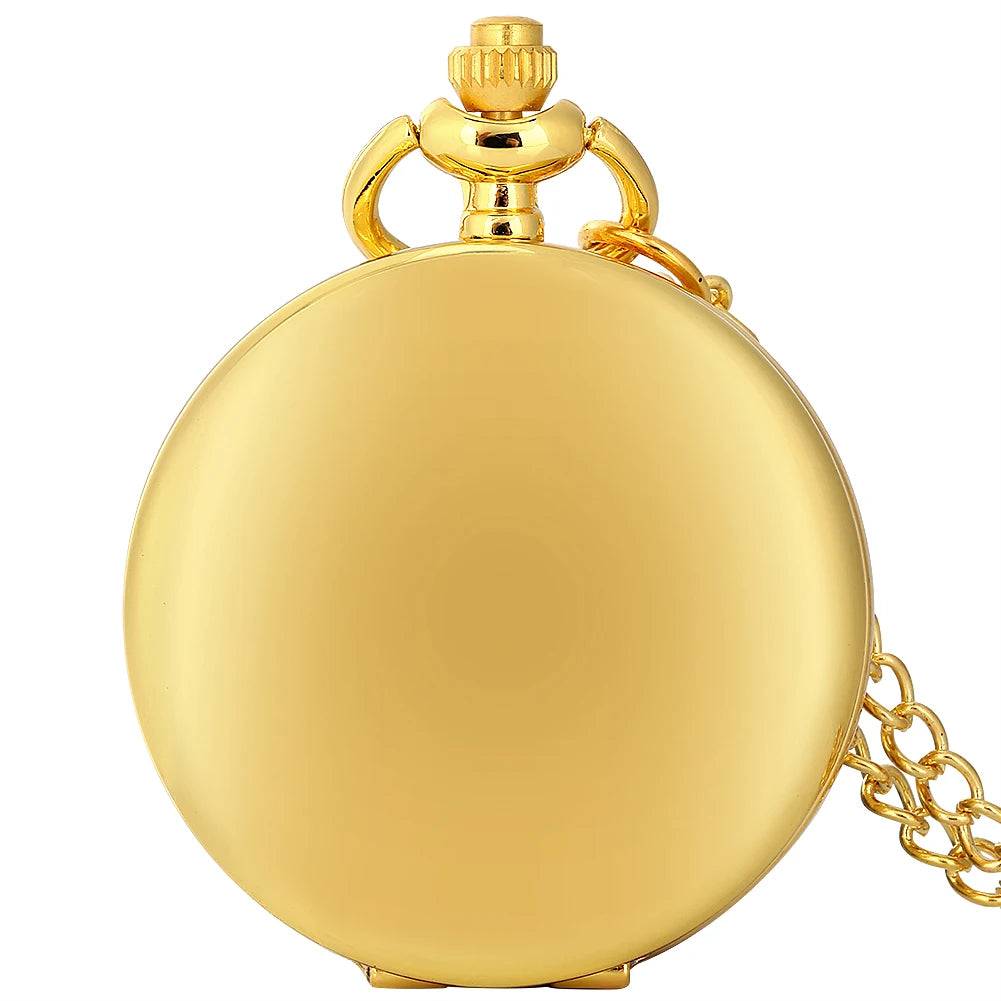 YISUYA Adults  Quartz Analog Display Acrylic Face Black Metal Alloy Round Shaped Case Roman Numeral Black Chain-Pocket Watches/Colors-Silver/Bronze/Gold/Black