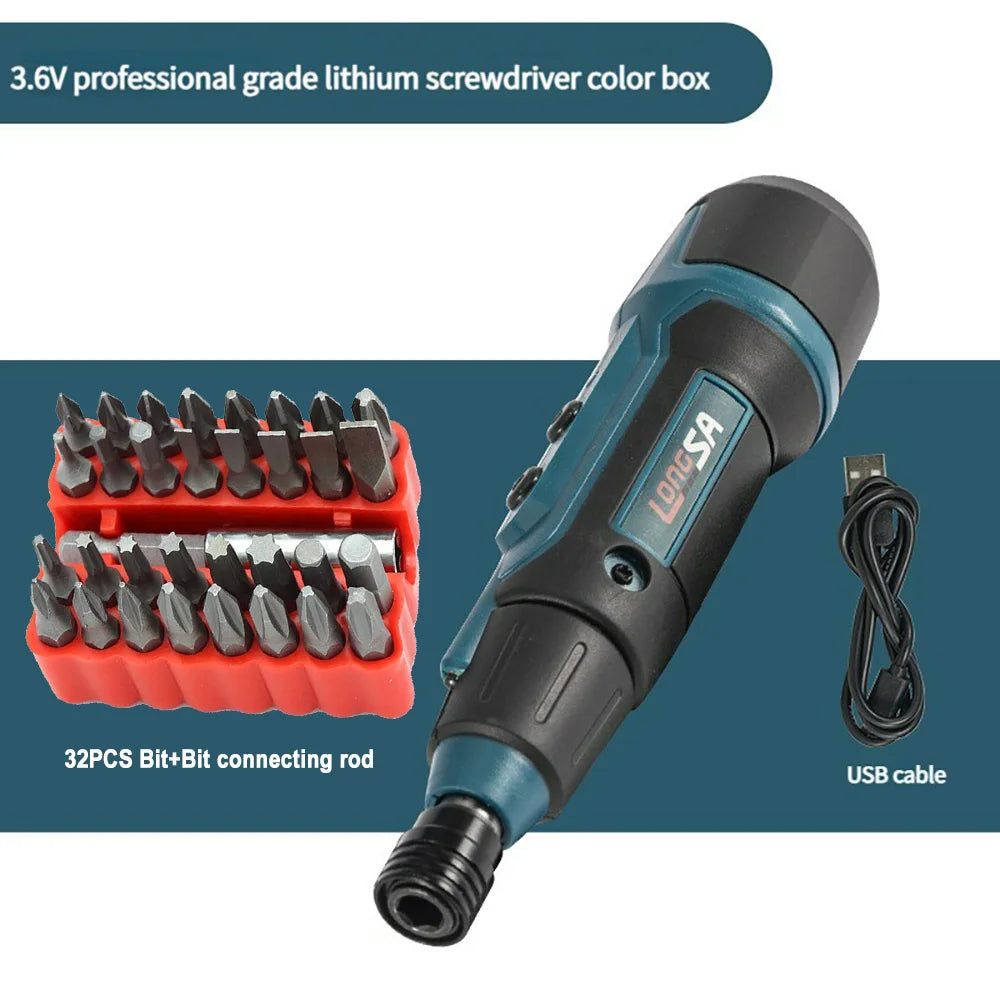 Large Torque Electric Screwdriver 0.15-7 Nm Manual Tool Ratchet Screwdriver Set Mini Electric Drill Hand Tools With Flashlight