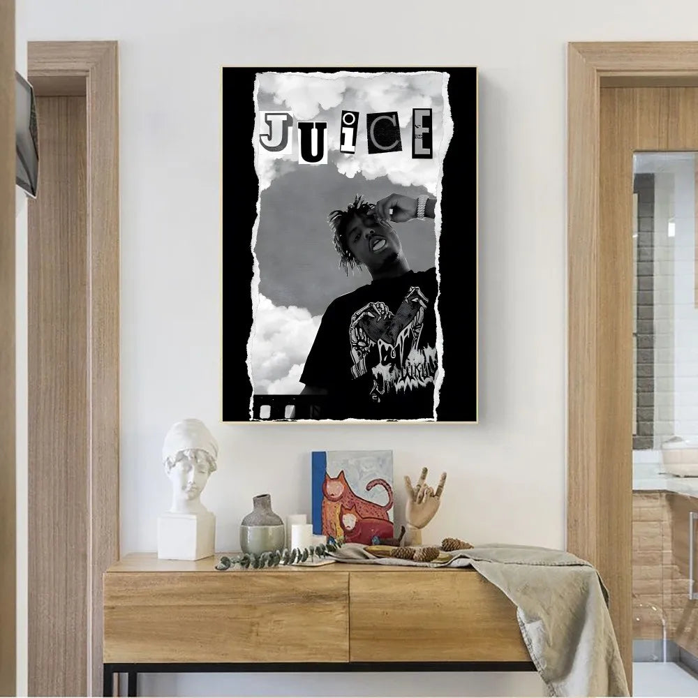 Unframed Waterproof HD Hip-Hop Juice WORLD Kraft Paper Art Prints/Colors-Black/Purple/Blue/Multicolor