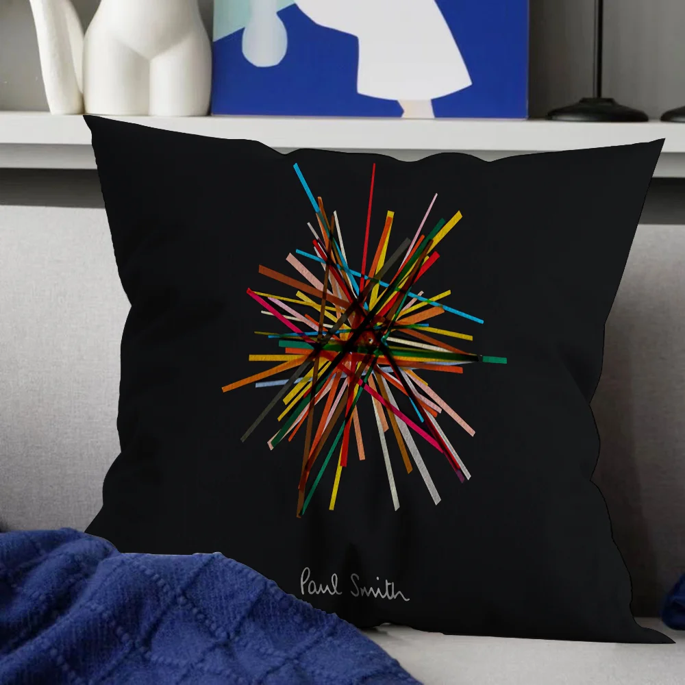 MINISO Printed Paul Smith Multicolor Square Double-Sided Cotton-Polyester Blend Washable Pillowcases/Colors-Multicolor/Striped/Purple/Black/Blue/Red/ 8 Sizes/(Pillow Not Included)/DO NOT BLEACH-DRY CLEAN/Ironing Temperature 100'Celsius