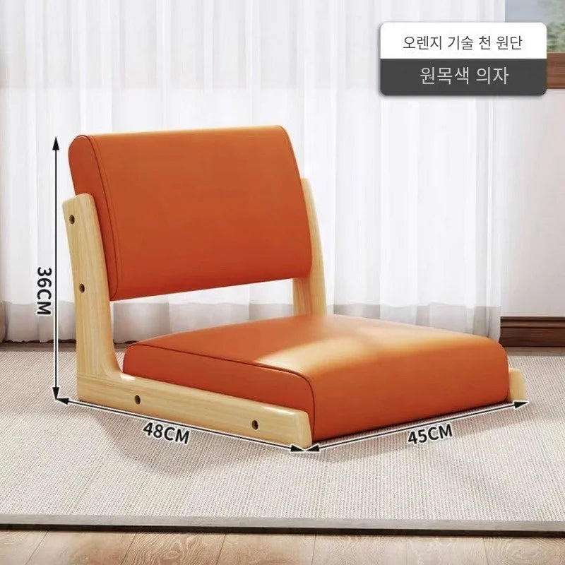 No-EN-Name-Null Modern Wood Frame Beige Backrest-Seat Cushion Armless Chaises