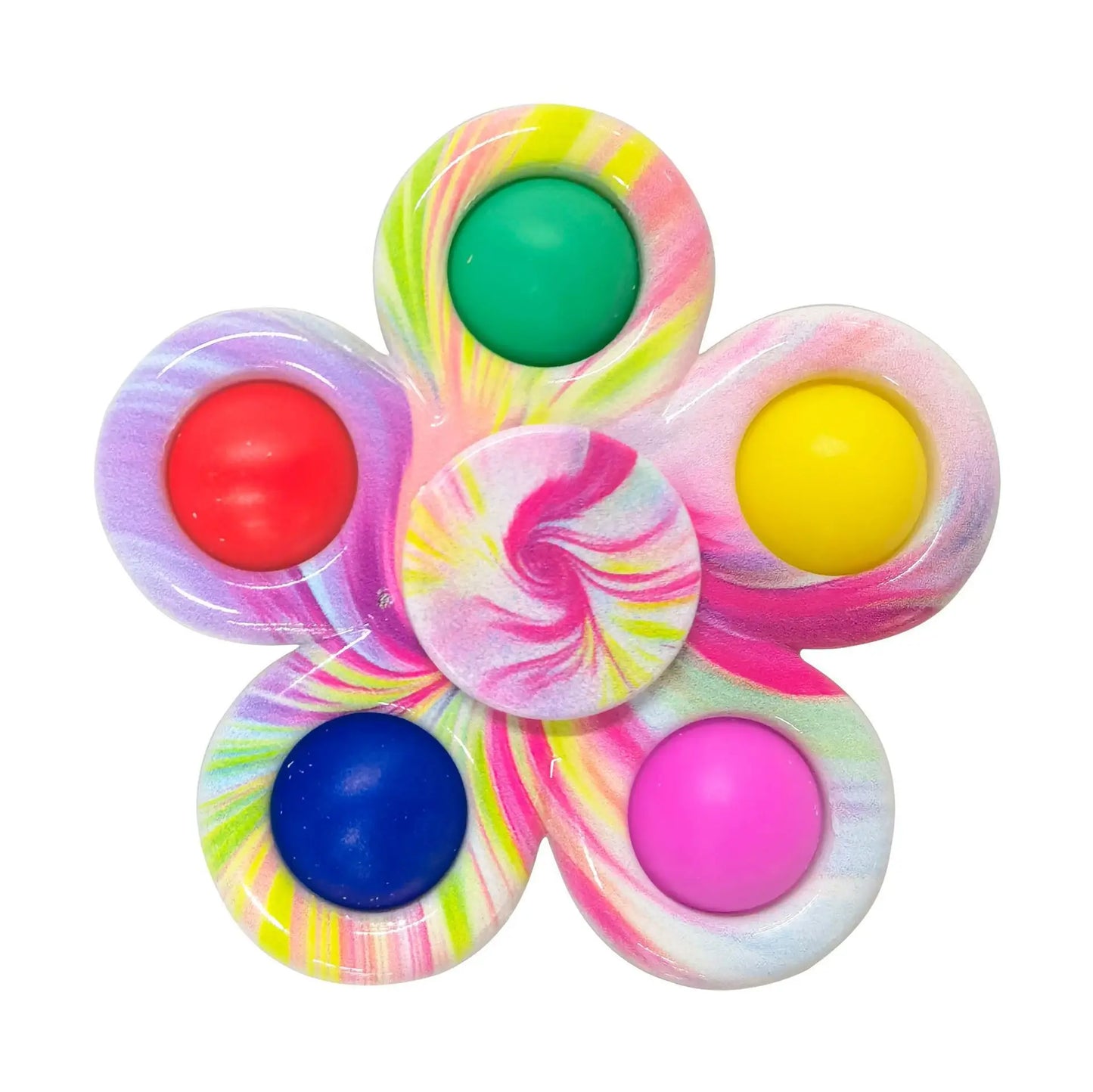MOONBIFFY Teens-Adults Plastic Rainbow Tie-Dyed Fidget Spinner Bubble Popping Finger Toys /Ages: 13-18 Years Old/Colors-Tie-Dye/Multicolor/Dots