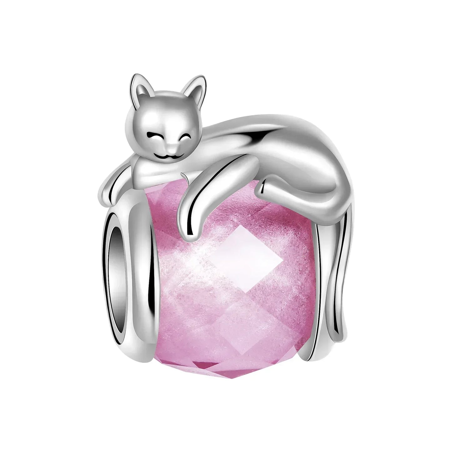 No-EN-Name-Null Women Sterling Silver Enamel Rainbow-Hot Air Balloon Design Fine Imitation Zircon Stone Glass Nuggets Beads Shaped Charms-Pendants/ Colors-Rainbow/Multicolor/Silver/Pink/Animal/Floral