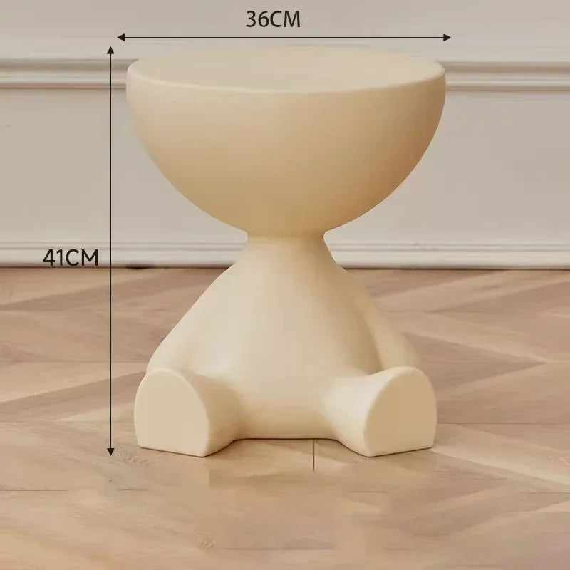 No-EN-Name-Null Modern Small Round Hard Plastic Tatami Flathead Little People Sitting Down  Coffee Tables/Colors-Light Terracotta/Dark Terracotta/ Light Beige/White/Cream/Gray/Pink/Black