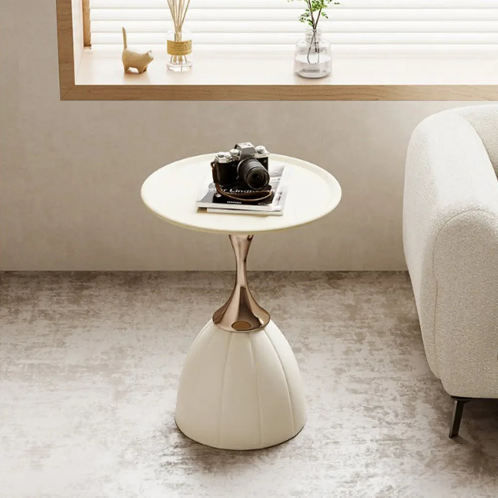 No-EN-Name-Null Nordic Modern Morocco Black-Milk White Round Shaped Iron Metal Lotus Accent Coffee Tables