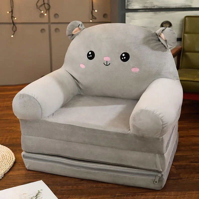 NULL Kids Medium Firm Polyester Fabric Cushions Gray Cute Cartoon Animal Design Play Sofas Armchairs /Colors-Gray/Pink/Green/Blue/Orange