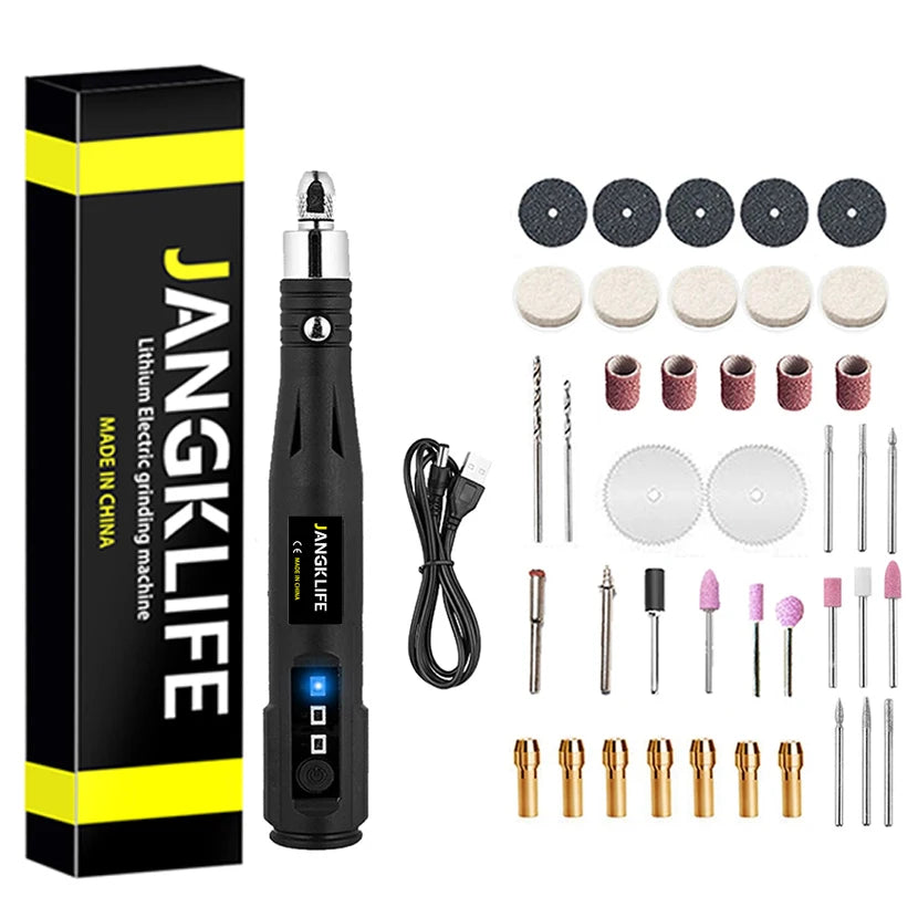 JANGKLIFE Mini Handheld Black-Silver Body Powerful DC-Powered Adjustable Speed Built-In Lighting Keyless Chuck Rechargeable Lithium Battery-Powered Electric Cordless Screwdriving Rotary Drills Colors-Black/Silver/Gray/Yellow