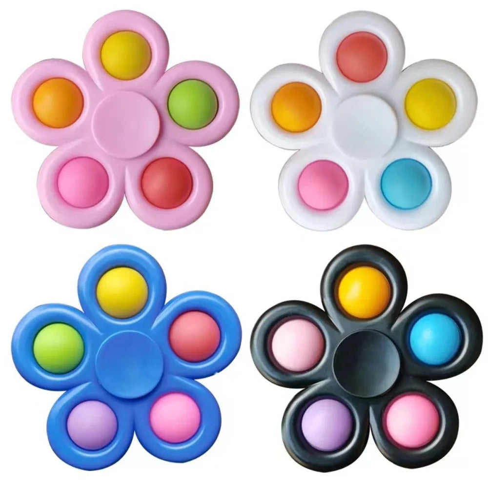 MOONBIFFY Teens-Adults Plastic Rainbow Tie-Dyed Fidget Spinner Bubble Popping Finger Toys /Ages: 13-18 Years Old/Colors-Tie-Dye/Multicolor/Dots