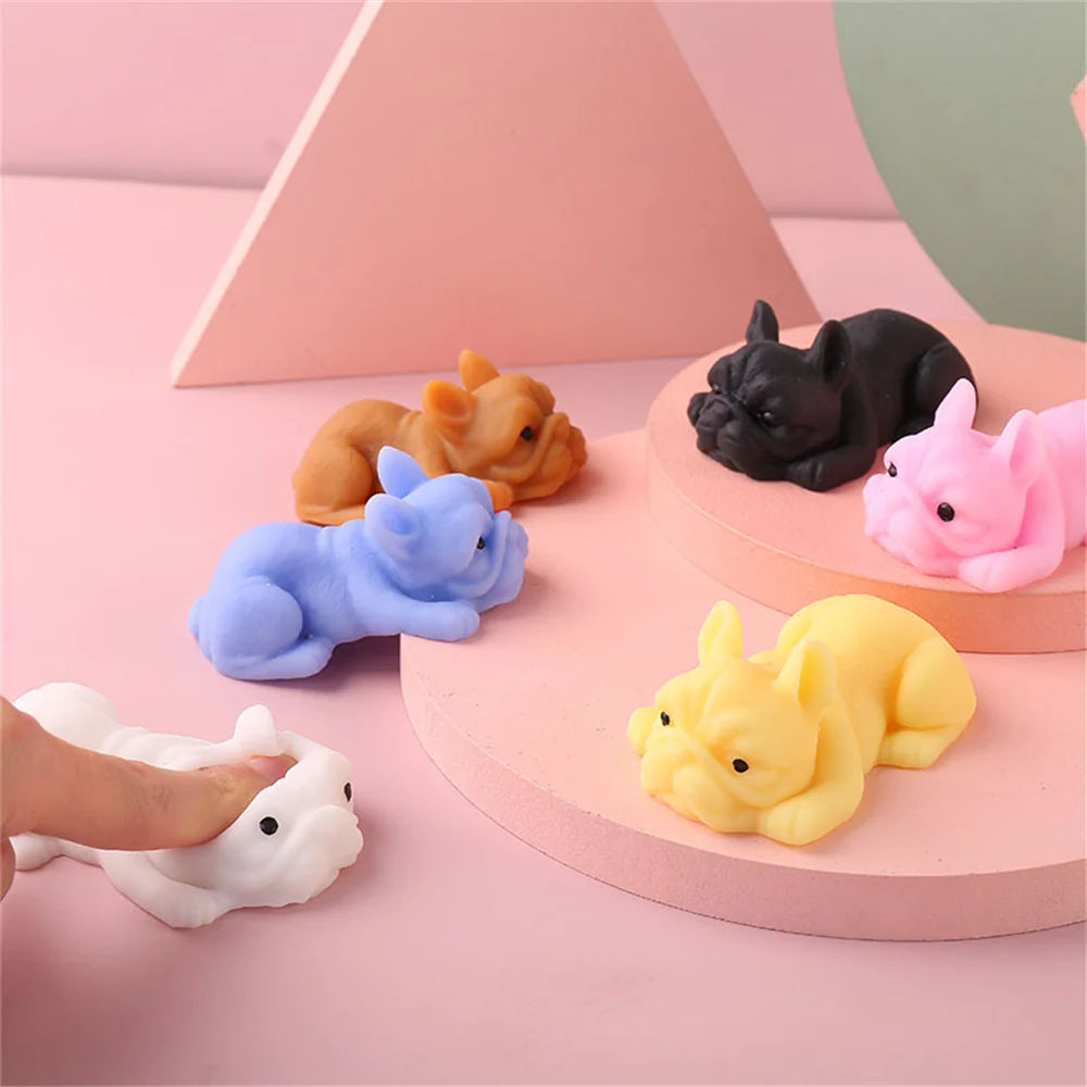 No-EN-Name-Null Kids Multicolor Mini Mochi Squishy Soft Cute Papa Pug Puppies-Cats-Pigs Animals Stretching Pinching Squeeze Plastic-Rubber Activity Toys /Colors-Brown/Black/Light Blue/Pink/White/Yellow/Multicolor/Ages: Over 6 Years Old-Adults
