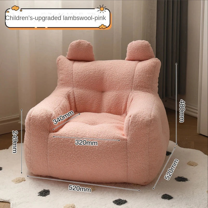 Cute Baby Small Linen Lamb Cashmere Armchair/Pocket/Colors-Beige/White/Yellow