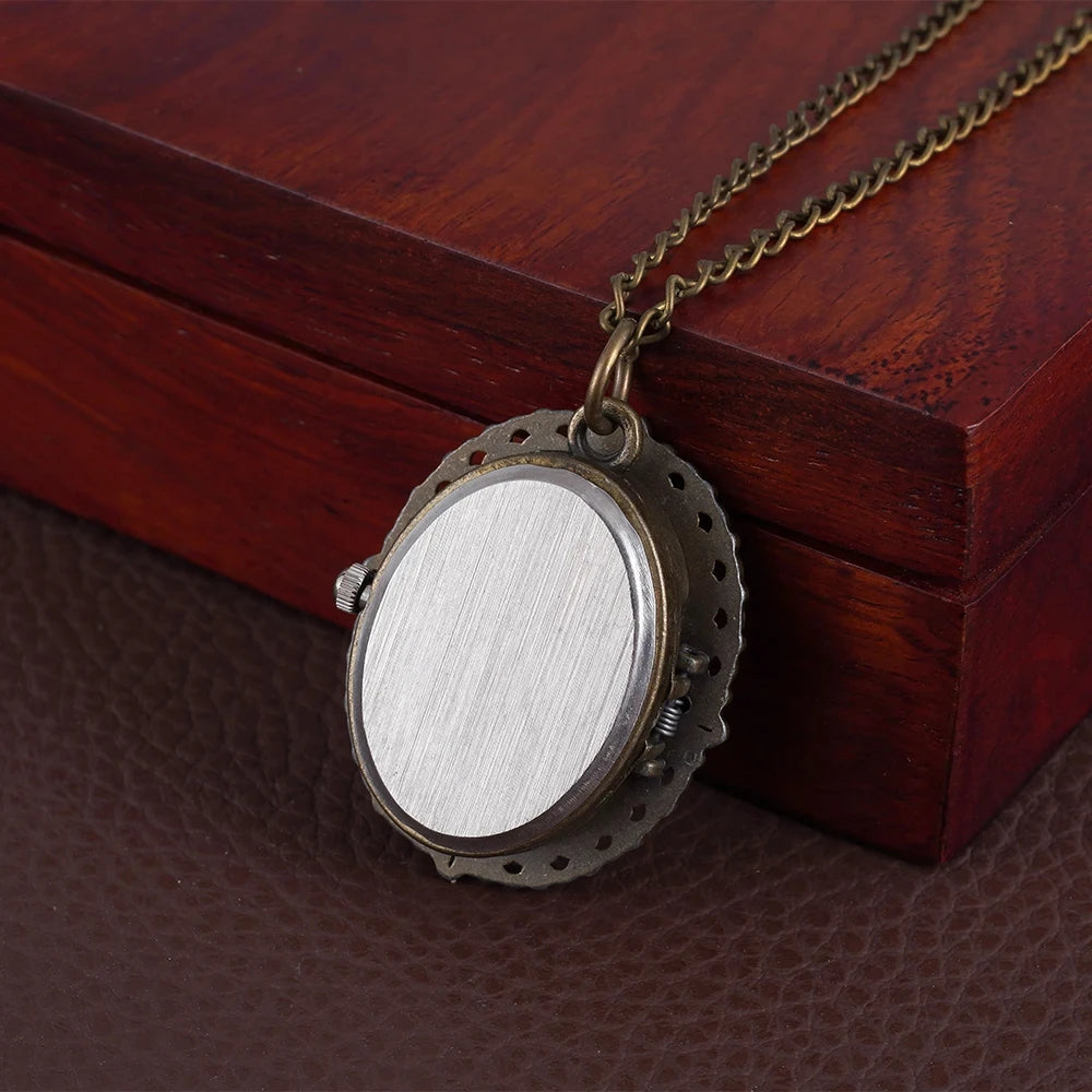 No-EN-Name-Null Unisex Adults Imitation Full Metal Waterproof Quartz Floral Gold-Black Oval Shaped Glass Face Arabic Numeral Analog Display Cameo Carved Rose Design Pocket Watches Pendant Necklaces