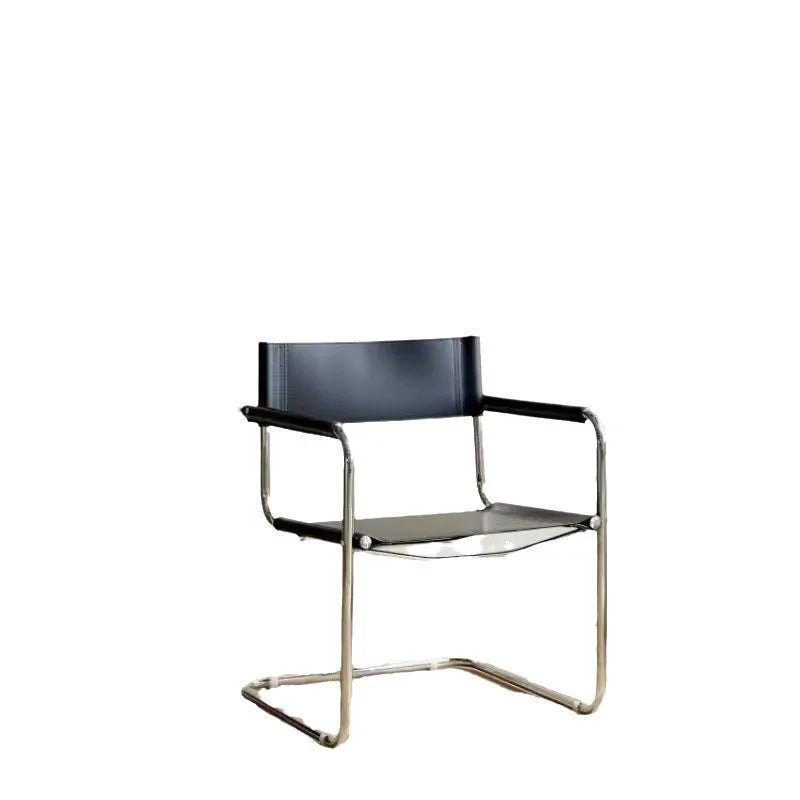 MLING Modern Silver Stainless Steel Metal Armchair Frame Orange Upholstered Padded Saddle Faux Leather Kitchen-Dining Room Chairs/Colors-Brown/White/Black/Red/Orange