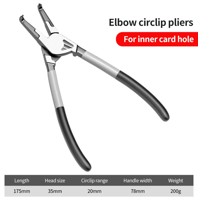 YLONDAO Industrial Grade Chinese Silver Carbon Steel Gray-Black Straight Handle Automatic Spring Assisted Rebound Electrical Elbow Circlip Pliers