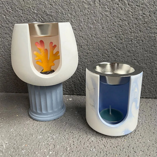 DIY Round Essential Oil Wax Warmer Holder Silicone White Milky Molds/Colors-White/Yellow/Pink/Silver