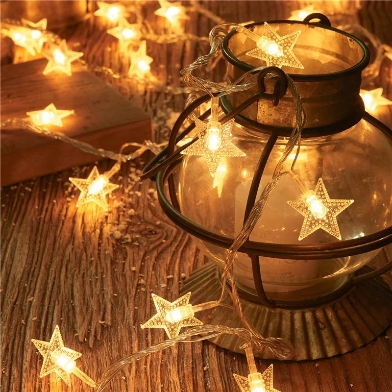 OKAL-RED-EAST Indoor-Outdoor Warm White LED Glowing Round Ball AC-Powered Light Ropes-Strings /USB Plug/3 AA Batteries Not Included/Colors-White/Yellow/Red/Multicolor/Shapes: Stars/Balls/Snowflakes