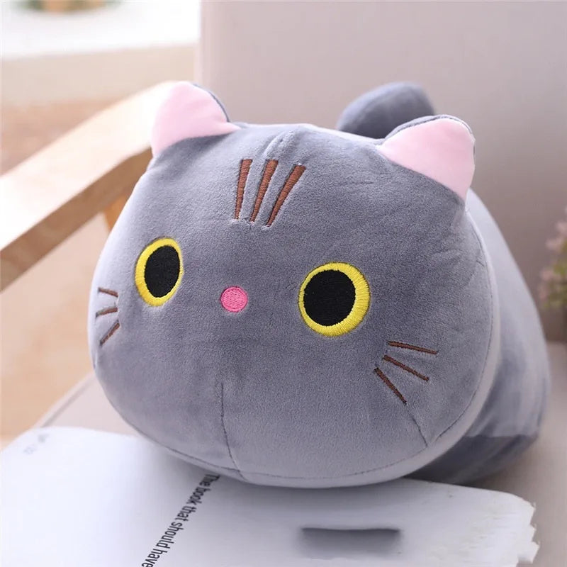 No-EN-Name-Null Movie-TV Cartoon Black Cute Kitty Cat Plush PP Cotton Pillow Stuffed Animals Toys/Ages: 14-18+Years Old/Colors-White/Black/Brown/Gray