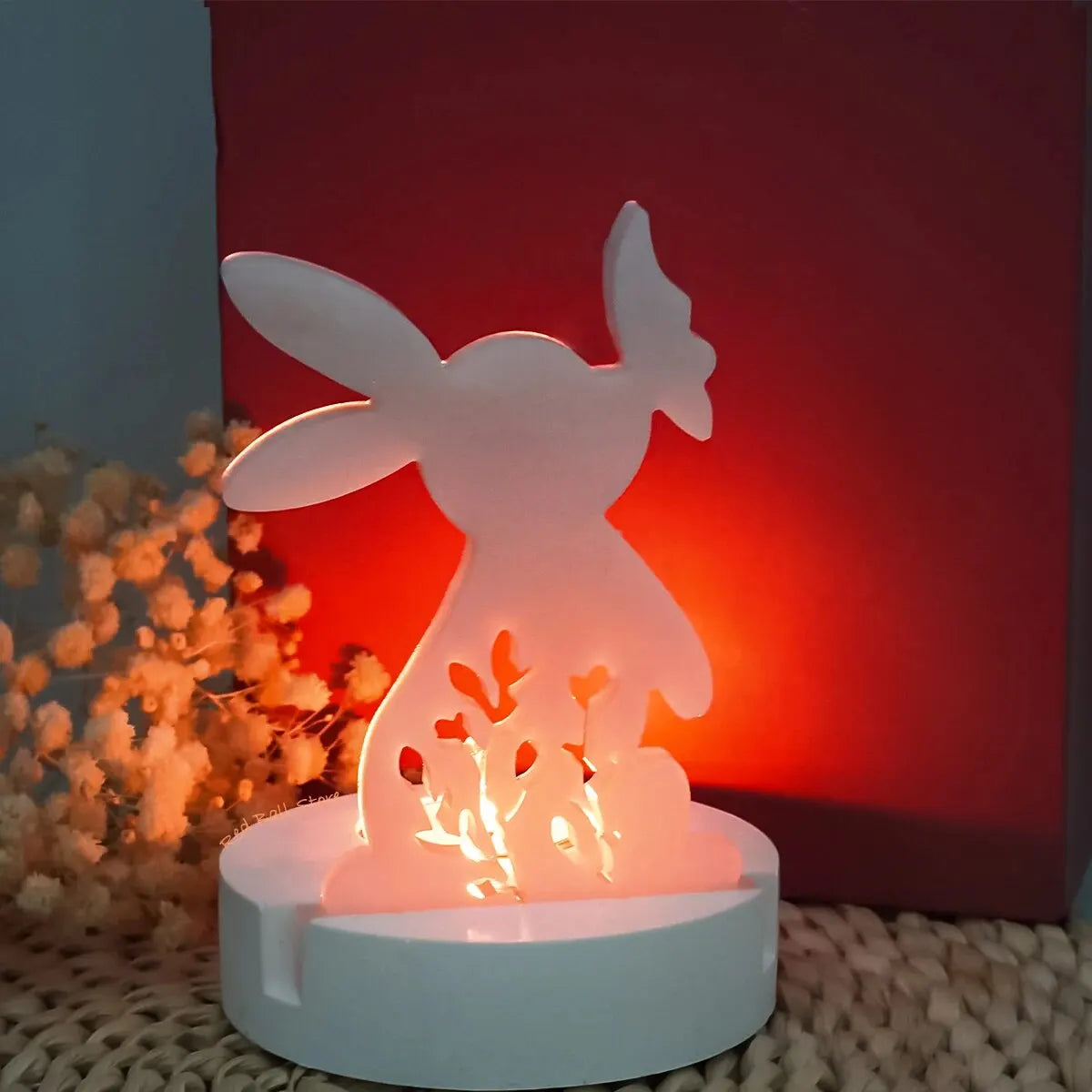UDOCOOL ALL AGES DIY Clear Transparent Rabbit-Kissing Butterfly Round Base Tea Light Candleholder Kit White Milky Silicone Craft Molds