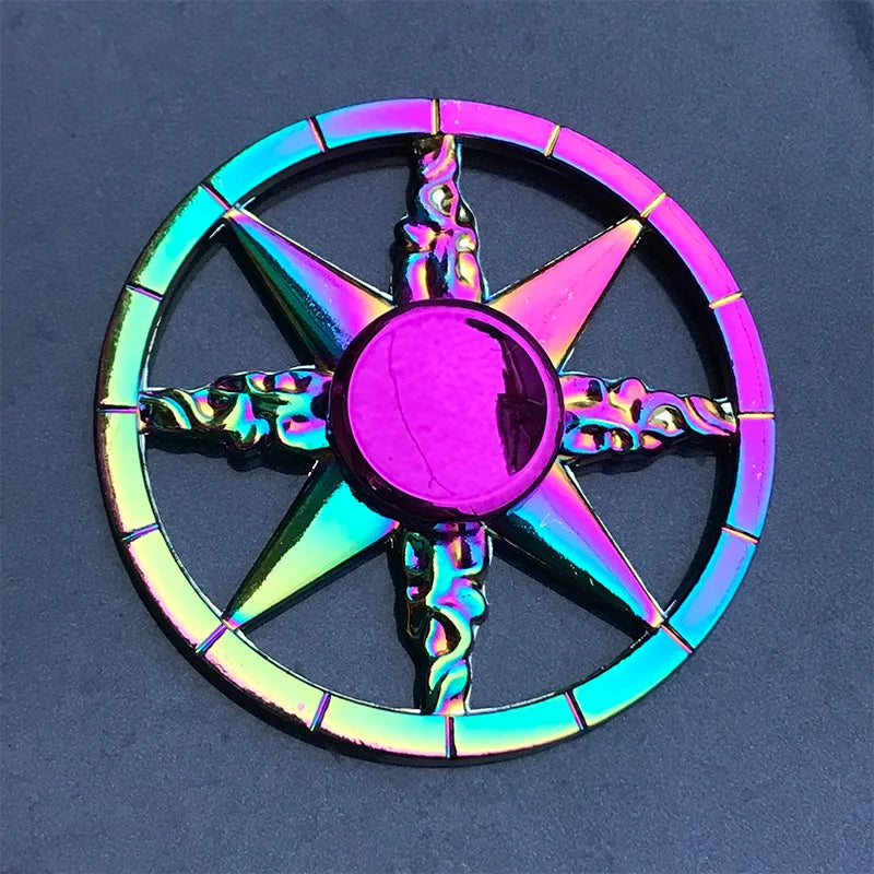 ZIRI Teen Adults Multicolor ABS Plastic-Metal Fidget Spinner Activity Toys/Ages: 13-18 Years Old + Older /Colors-Multicolor/Rainbow/Blue/Purple/Geometric/Pink/Gold