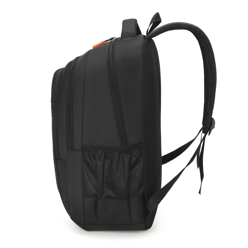 TY FASHIONBAG Internal Frame Waterproof Black Nylon Fabric Four Zippered External Pockets Soft Handles-Shoulder Straps 13-15 Inch Laptop Compartment Laptop Backpacks/Water Bottle Mesh Pocket Holder/Accent Colors-Green/Orange/Blue/Black