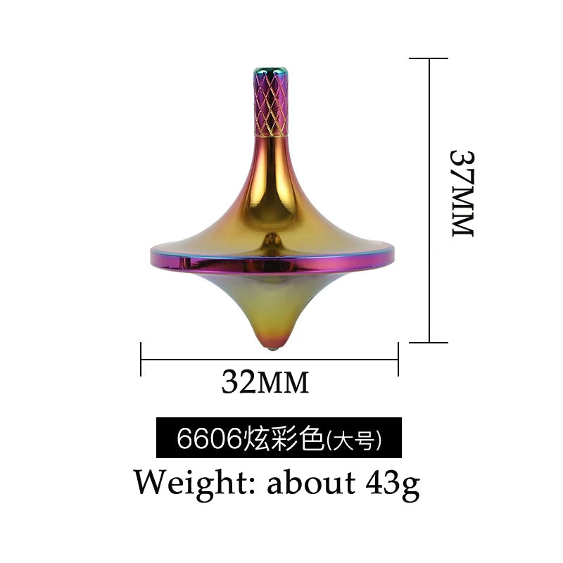 MUDDY PUDDLES Handheld Textured Surface Silver Metal Spinning Top Protruding Stem Activity Toys/Ages: 13-18 Years Old + Older/Colors-Silver/Gold/Gray/Multicolor