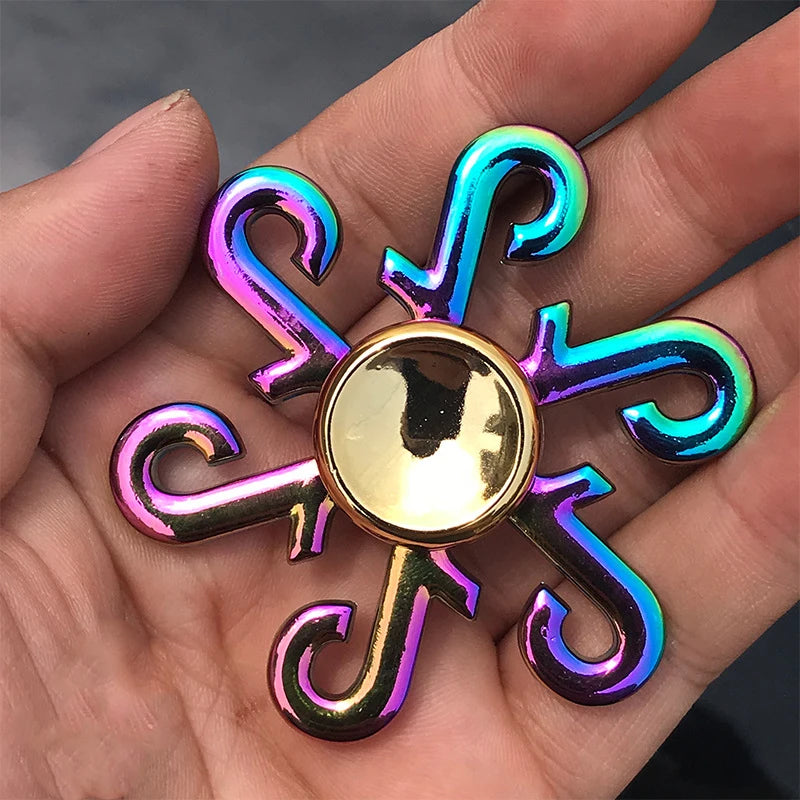 ZIRI Teen Adults Multicolor ABS Plastic-Metal Fidget Spinner Activity Toys/Ages: 13-18 Years Old + Older /Colors-Multicolor/Rainbow/Blue/Purple/Geometric/Pink/Gold