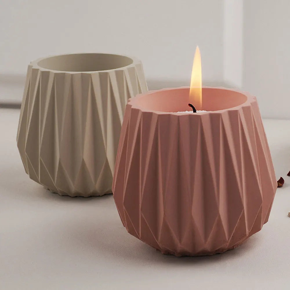 No-EN-Name-Null Small Geometric White Round Ceramic-Like Flowerpot Silicone Milky White Craft Molds