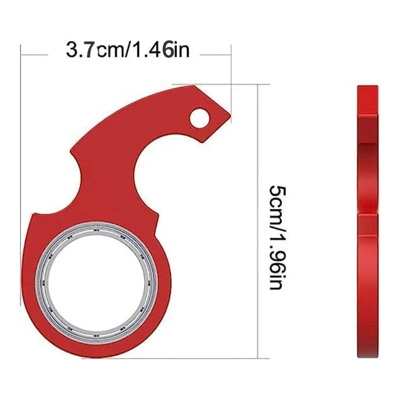 GSF Kids-Adults Multicolor Plastic Round Metal Ring Keychain Spinner Toys/ Ages : 6-18+Years Old/Colors-Black/Blue /Red/Green