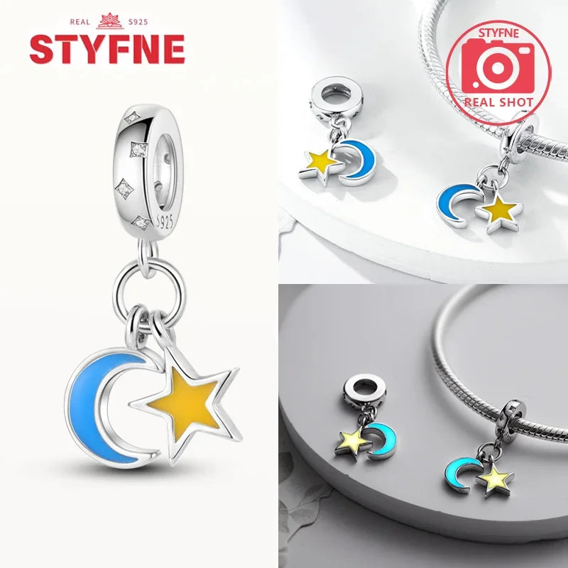 925 Sterling Silver Firefly Charms Glow in The Dark Pendant For Original Bracelet for Women fine Jewelry Love Gifts Diy