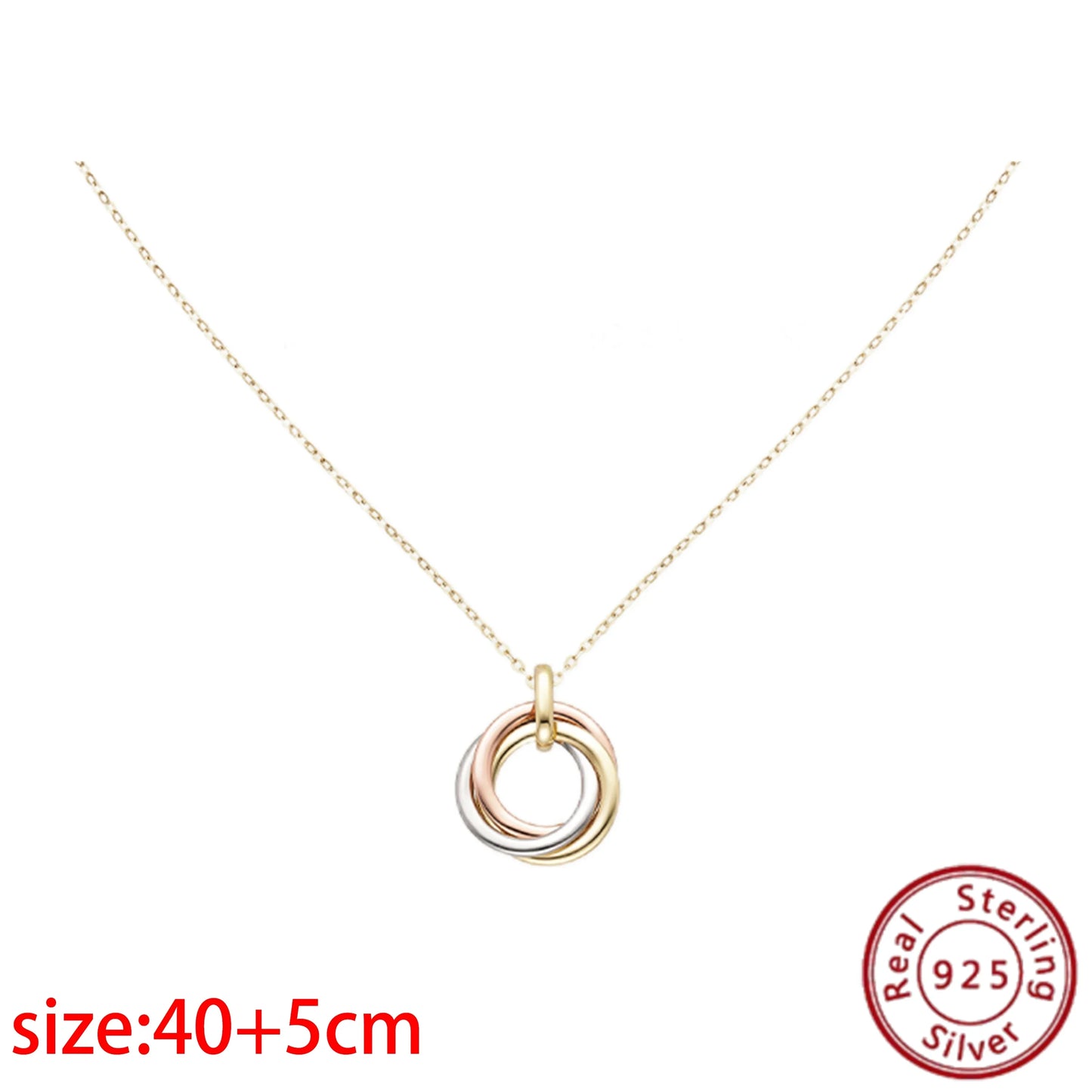 No-EN-Name-Null Adult Women Sterling Silver-Gold Plated Metal Zircon Clear White Diamond Stones Round O-Shaped Fine Imitation Chain Pendant Necklaces/Colors-Gold-Silver/Geometric/Clear/White/Rose Gold