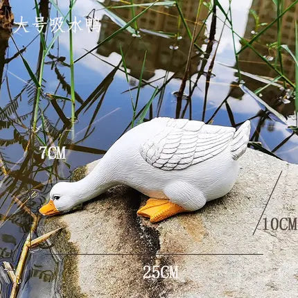No-EN-Name-Null Outdoor White Realistic Resin White Goose Spraying Water Garden Sculptures/Colors-White/Brown/Yellow/Gray/Green/Black/Animal