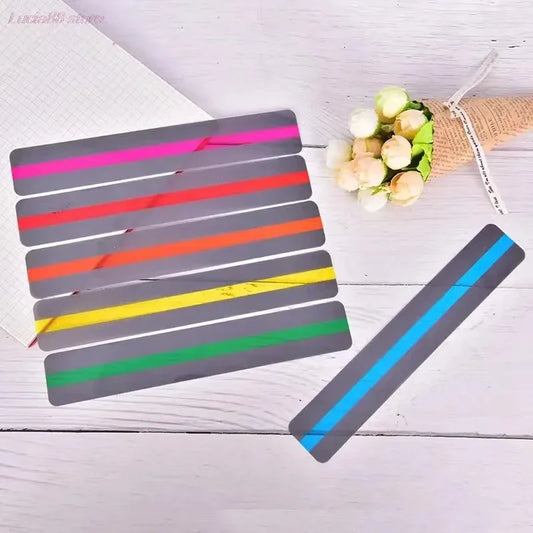 No-EN-Name-Null 6 PCS Multicolor Plastic Rectangle Magnetic Highlighted Colored Coded Overlays Guided Reading Strips For Dyslexic People Bookmark Sets