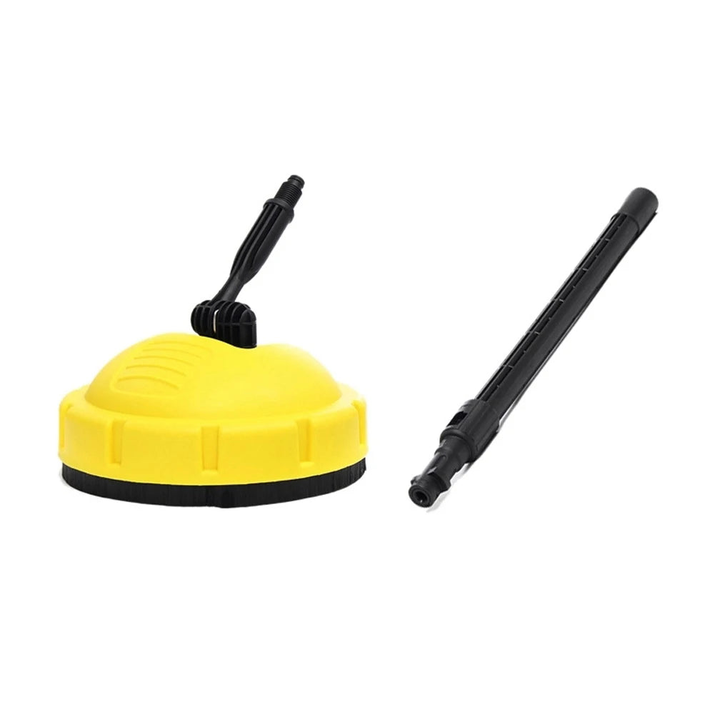 APWIKOGER Engineering Plastics Pressure Washer Telescopic Black Rod-Yellow Round Disc Designed For Flat-Vertical Surface Cleaning Pressure Washer Jet Cleaning Brush-Nozzles