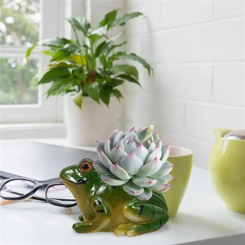 Ceramic Planter Frogs Shape Bonsai Pot Model Succulent Glass Vase Creative Ceramic Frogs Pot room belcony adorn deco
