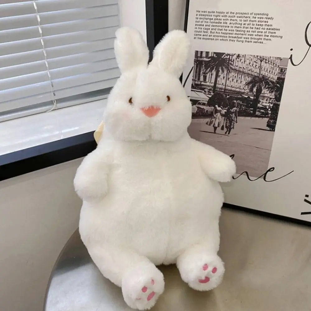 No-EN-Name-Null  Girls Softback Plush Anime White Duck-Rabbit Animal Polyester-Cotton Fabric Back Metal Zippers Two Crossbody Shoulder Straps School Backpacks/Small Tablet Size/ Size: Width 24cm x High 33cm x Thickness 19cm