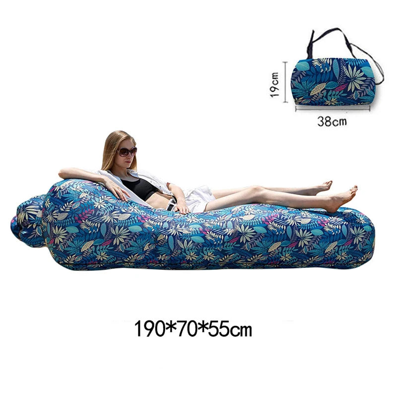 No-EN-Name-Null Outdoor Modern Portable-Folding Air Inflatable Beach Floating Multicolor Polyester-TPU Fabric Sun-Loungers/Colors-Floral/Orange/Blue/Multicolor