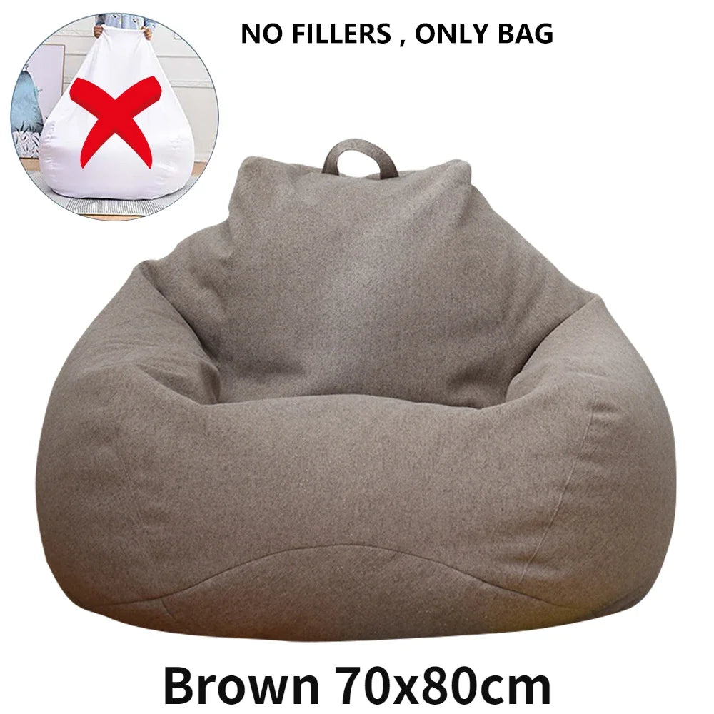 No-EN-Name-Null Adults Removable Inner Liner No Internal PS Bean Filling Large Lazy Seat Bean Bag Replacement COVERS/Color-Purple/Gray/Green/Yellow/Brown
