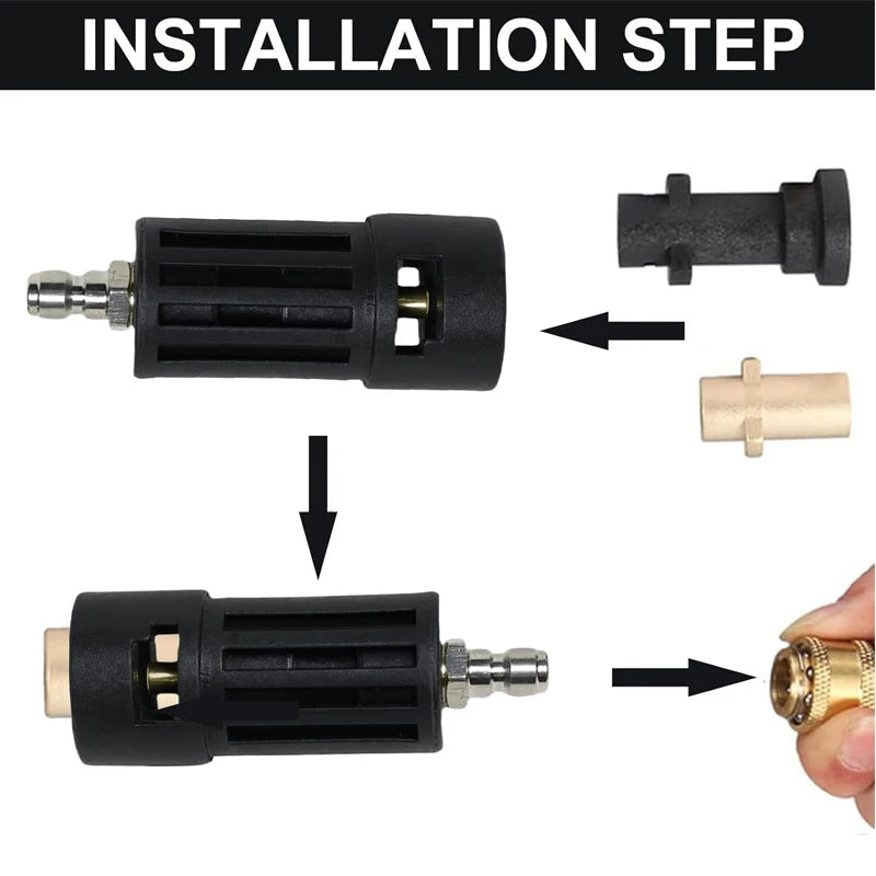 KARCHER Black Body 1/4 Inch Quick Connect Adapters To The Gun-Hose Pressure Washer Accessories/Colors-Black/Silver/Gold