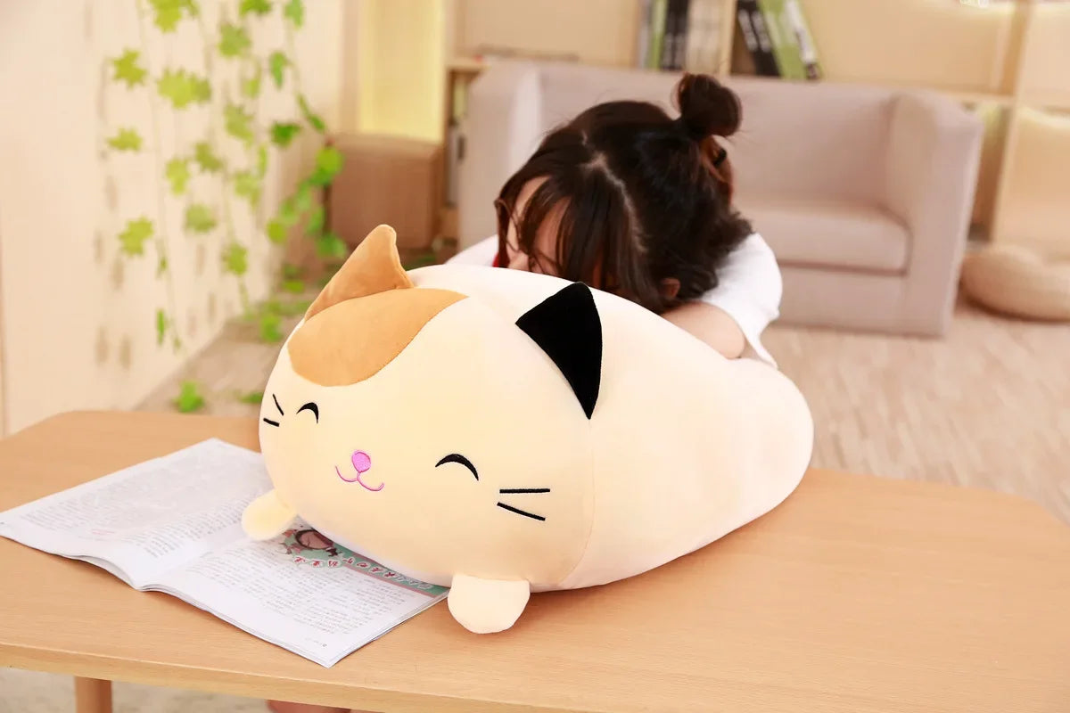 No-EN-Name-Null All Ages Modern Soft Plush Polyester-Cotton Fabric Oblong Shaped Multicolor Printed Cute Cartoon Stuffed Animals/ Colors-Multicolor/Brown/Green/Blue/White/Pink/Animals/Size: 18-28cm