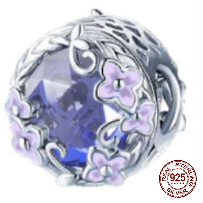 No-EN-Name-Null Women Sterling Silver Enamel Rainbow-Hot Air Balloon Design Fine Imitation Zircon Stone Glass Nuggets Beads Shaped Charms-Pendants/ Colors-Rainbow/Multicolor/Silver/Pink/Animal/Floral