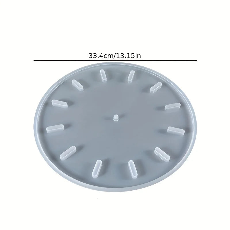 DIY Big Size Round Glitter Mirror Silicone Wall Clock Resin Gray Molds