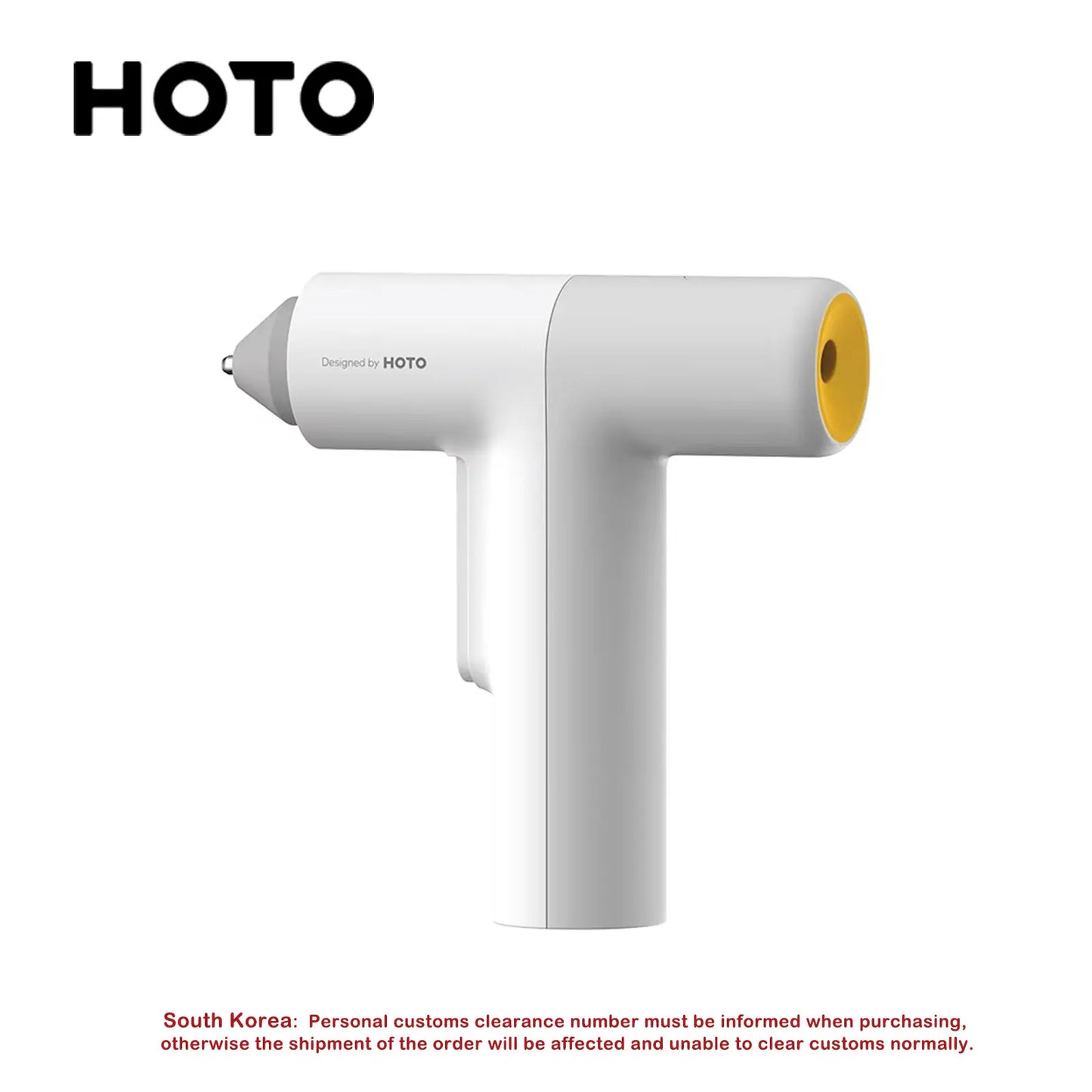 HOTO Home DIY Craft Indoor Handheld White-Gray-Yellow Body Lithium Battery-Powered Cordless Stainless Steel Metal Nozzle Easy-Flow Trigger-Feed Hot Glue Guns/Colors-White/Gray/Yellow/Multicolor