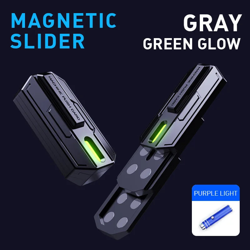 YIJOO Black-Gray Glow Fingertip Magnetic All-Metal Fidget Slider Executive Toys/Ages : 18+Years Old/Colors-Black-Gray Glow/Green Glow/Gray-Blue Glow