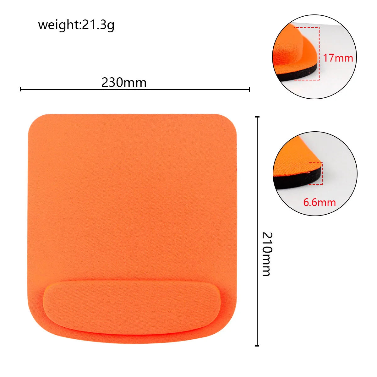 NULL Modern EVA Neoprene Fabric Square Shaped Memory Foam Slow Rebound Soft Wrist Support Curved Edges Laptop-Computer Mouse Pads/Colors-Gray/Black/Orange/Purple/Red/Green