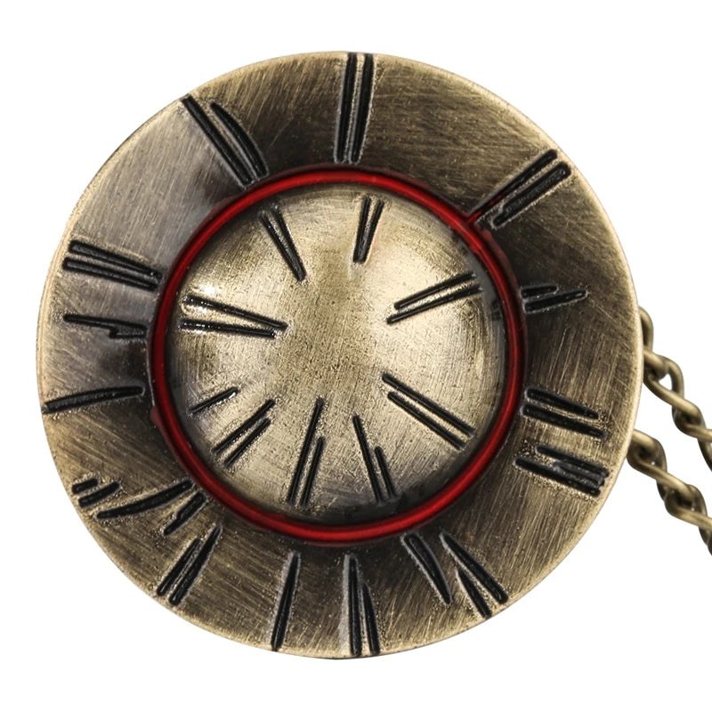 YISUYA Unisex Adults Quartz Small Bronze-White Face Mobile Cell Phone Shaped Stainless Steel Metal Case Acrylic Face 12-Hour Dial Analog Display Pendant Necklace Chain-Pocket Watches