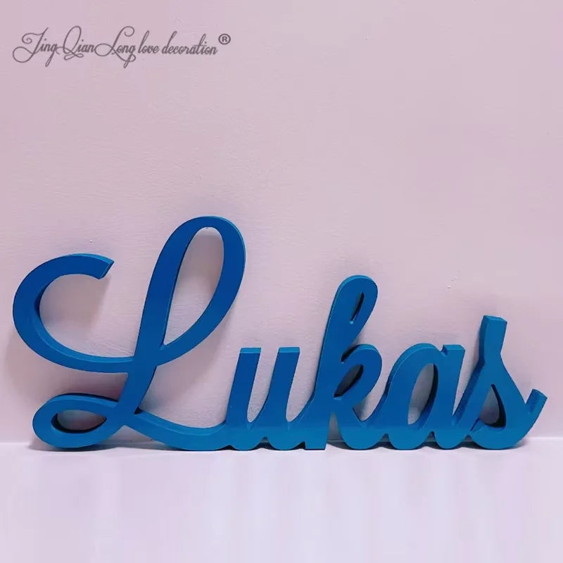 JING QIAN Babies-Kids All Ages Wood Letters Customized Large Name Decorative Plaques/Colors-Beige/Blue/White/Black