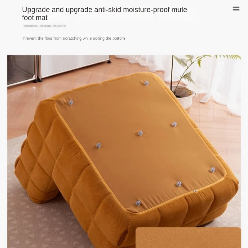 ZISIZ Modern Medium Firmness L-Shaped One-Person Lazy Soft Plush Fine Corduroy Velvet Cotton Fabric Full Sponge Filling Wood Frame Waffle Sectional Sofa Chairs / Colors-White/Black Cat Paw Skin/Green/Gray