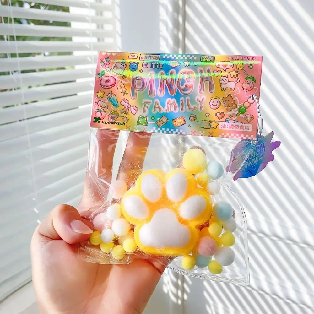 GOOTRADES Squeezable Stretchable Non-Toxic Synthetic TPR Silicone Mini Cute Adorable Animal Cat Paws Pinch Soft Fidget Activity Toys/Colors-Clear/Pink/Gray/White/Blue/Ages: 2-18 Years Old-Adults